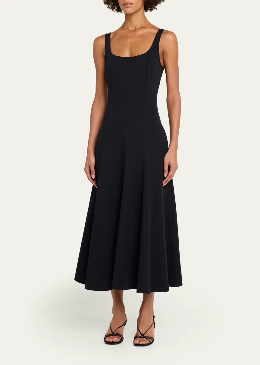 Vince Seamed Square-Neck Knit Midi Dress | Thumbnail 8 Vince Seamed Square-Neck Knit Midi Dress | Thumbnail 8