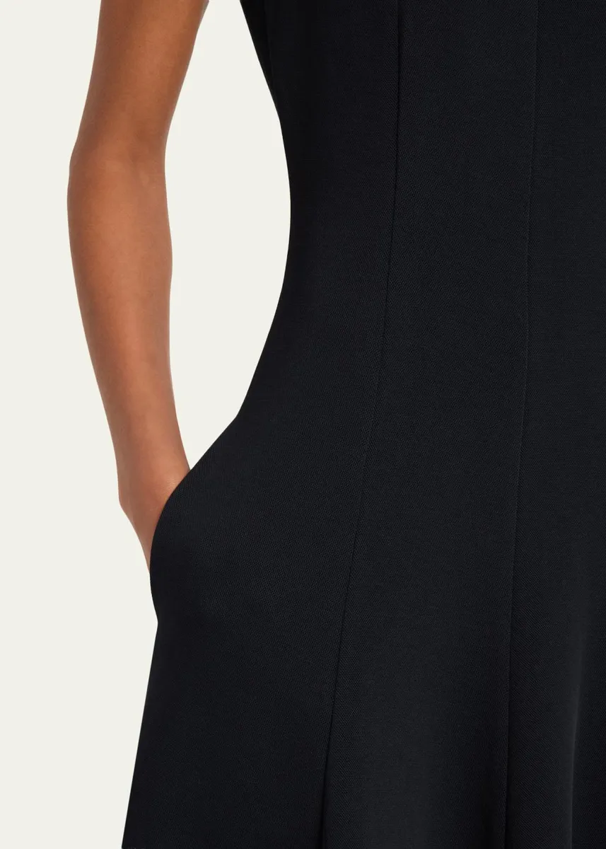 Vince Seamed Square-Neck Knit Midi Dress | Thumbnail 9 Vince Seamed Square-Neck Knit Midi Dress | Thumbnail 9