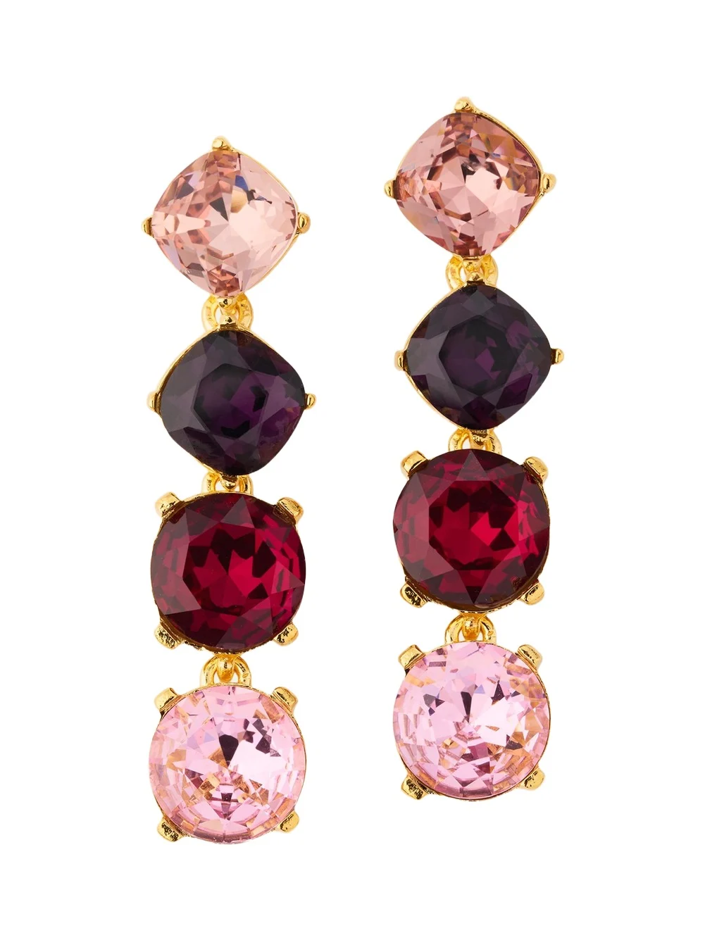 Oscar de la Renta Rhinestone Gallery Drop Earrings
