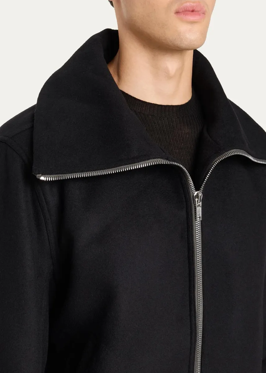 Rick Owens Men's Wool Melton Bomber Jacket | Thumbnail 5 Rick Owens Men's Wool Melton Bomber Jacket | Thumbnail 5