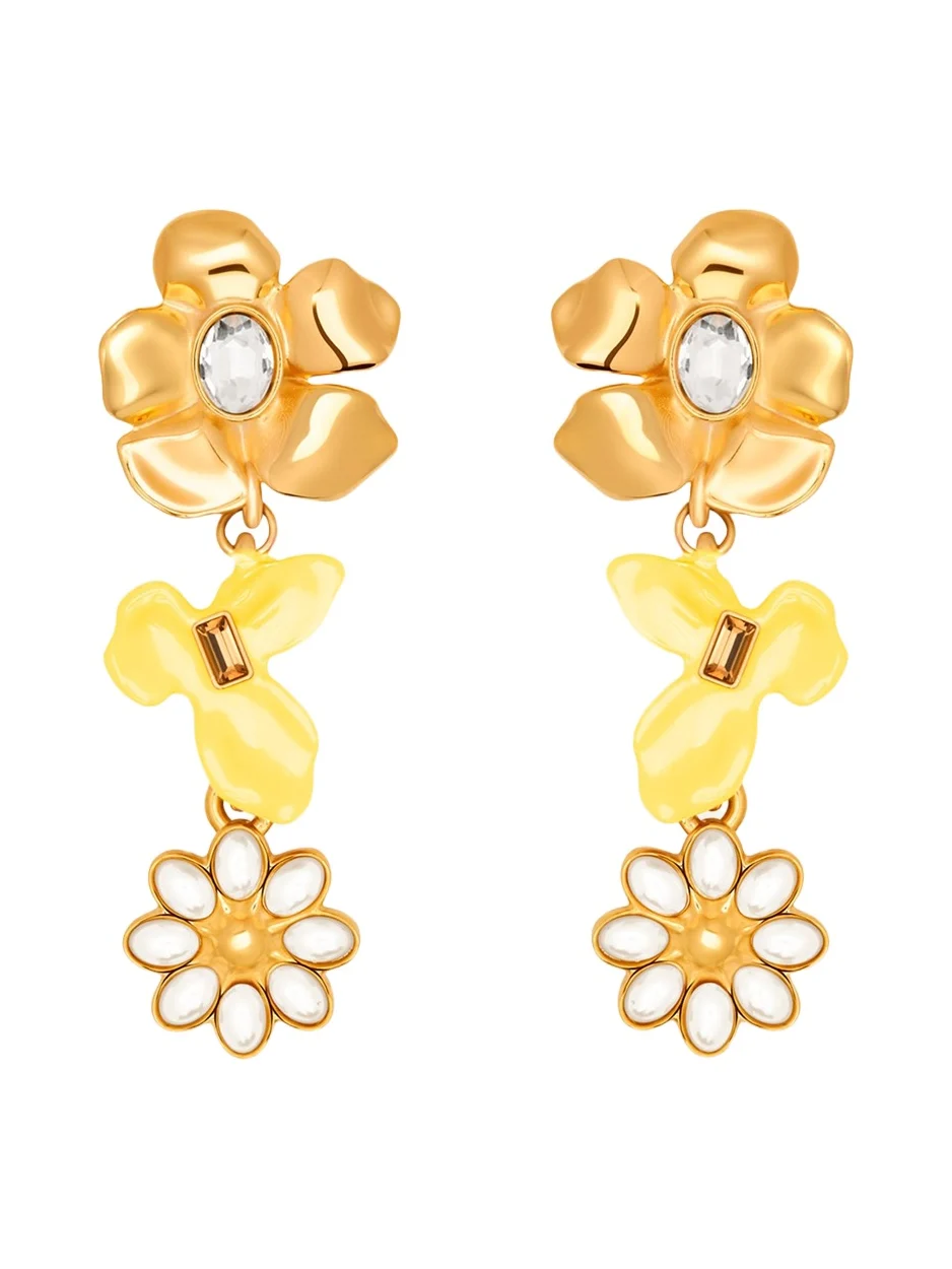 Wildflower Triple Drop Earrings