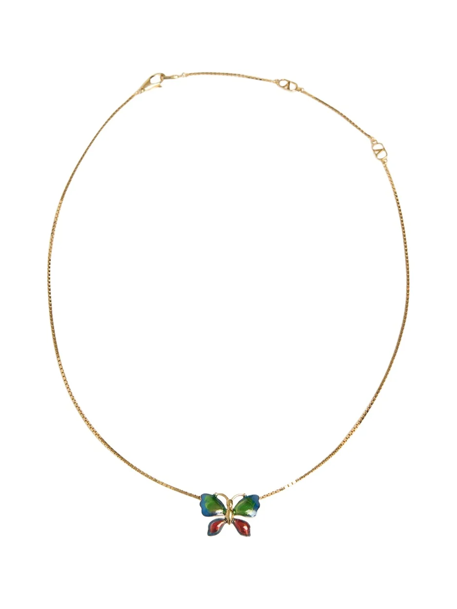 Valentino Garavani Enamel Butterfly Necklace