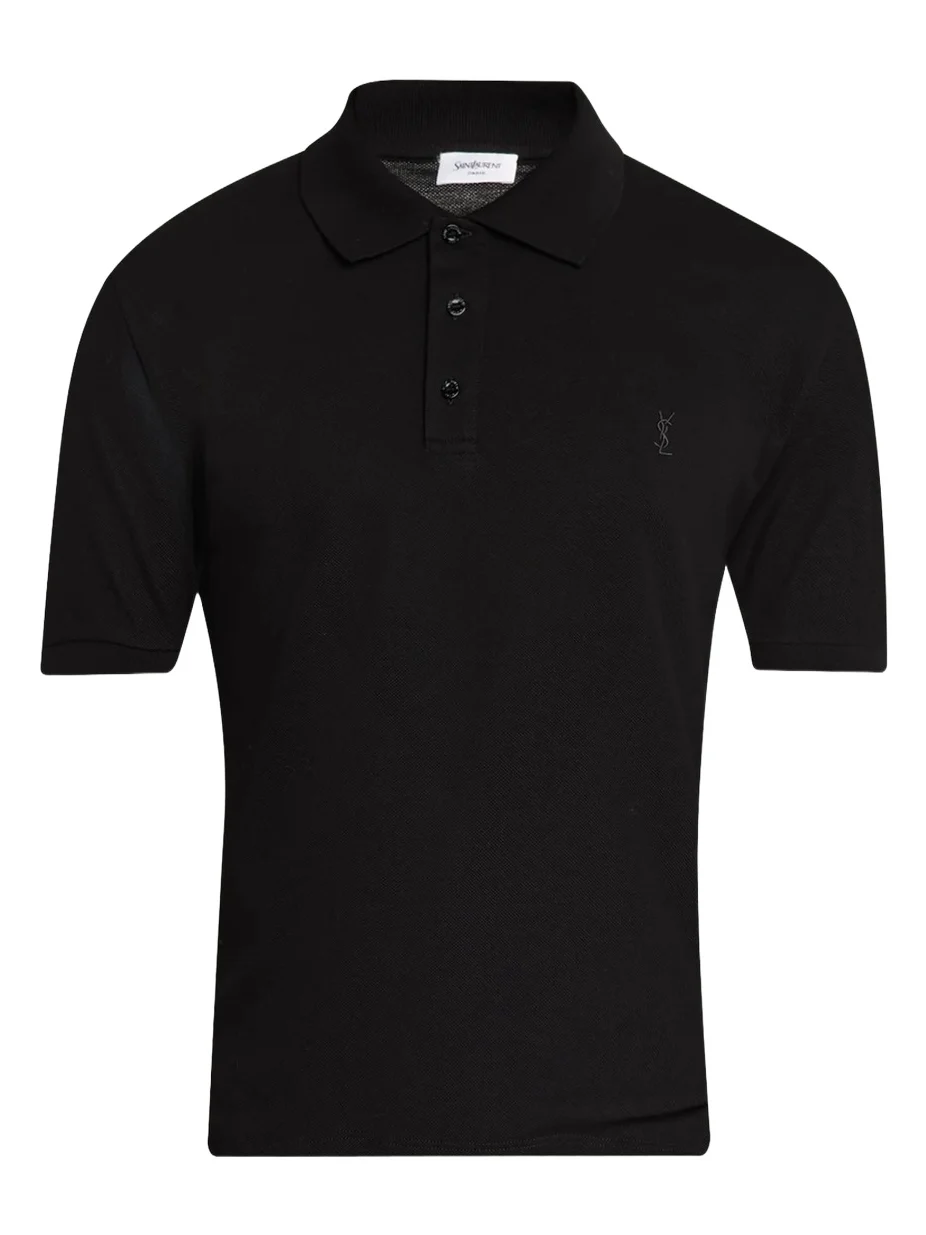 Saint Laurent Men's Cotton Pique Cassandre Polo Shirt