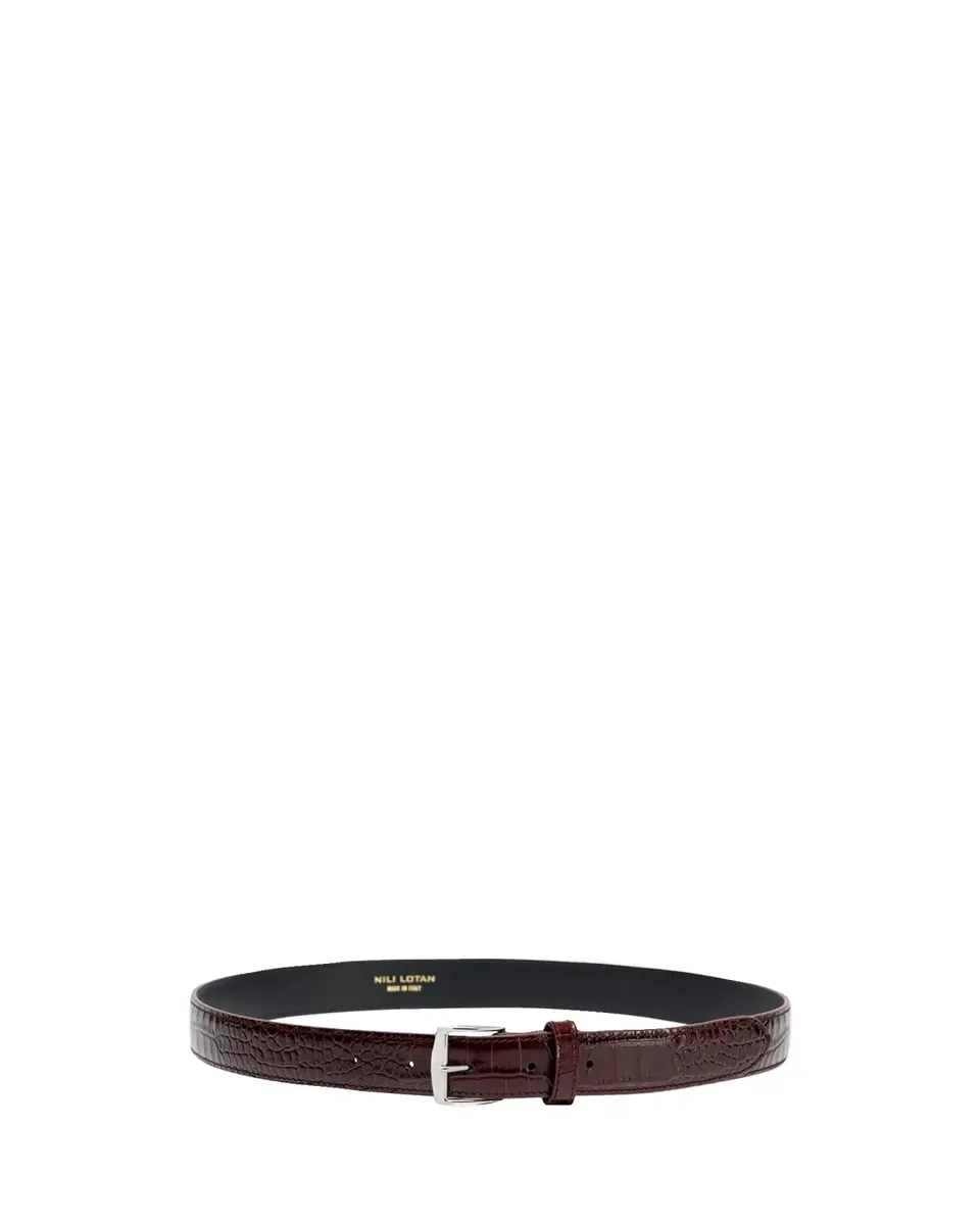 Nili Lotan Sloane Lizard-Embossed Leather Belt | Thumbnail 2