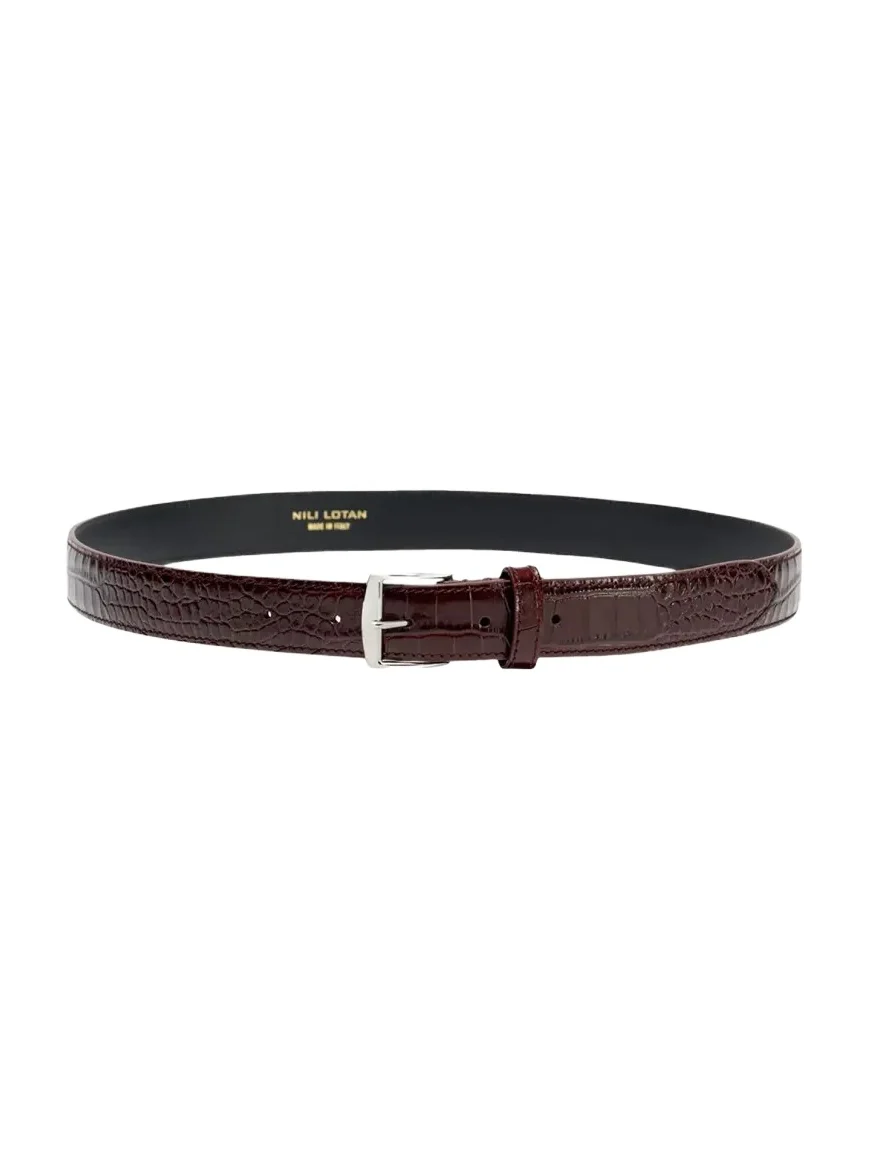 Sloane Lizard-Embossed Leather Belt Sloane Lizard-Embossed Leather Belt