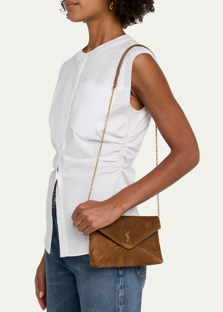 Saint Laurent YSL Envelope Bag on Chain in Suede | Thumbnail 2 Saint Laurent YSL Envelope Bag on Chain in Suede | Thumbnail 2