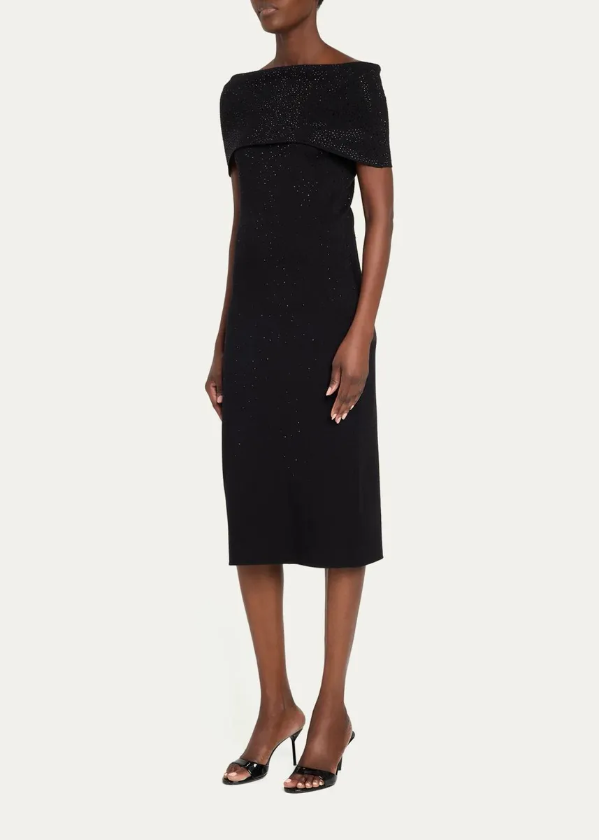 Rickie Freeman for Teri Jon Off-Shoulder Rhinestone Bodycon Midi Dress | Thumbnail 4 Rickie Freeman for Teri Jon Off-Shoulder Rhinestone Bodycon Midi Dress | Thumbnail 4