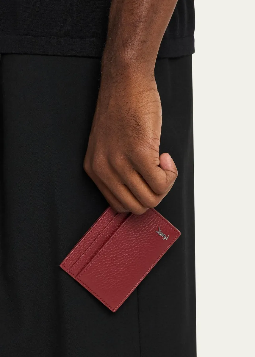 Saint Laurent Men's Cassandre Leather Card Holder | Thumbnail 2 Saint Laurent Men's Cassandre Leather Card Holder | Thumbnail 2