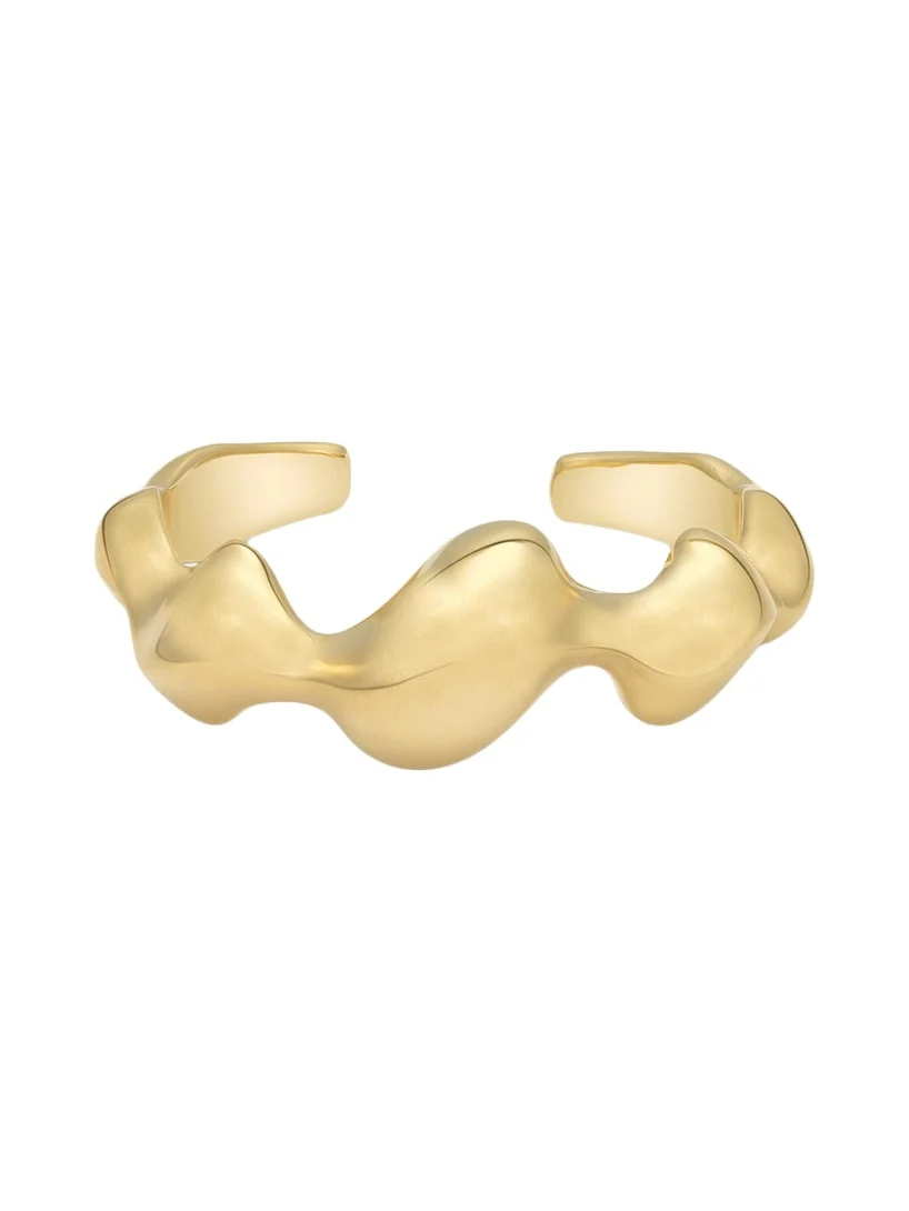 18K Yellow Gold Cayrn Hinged Cuff Bracelet