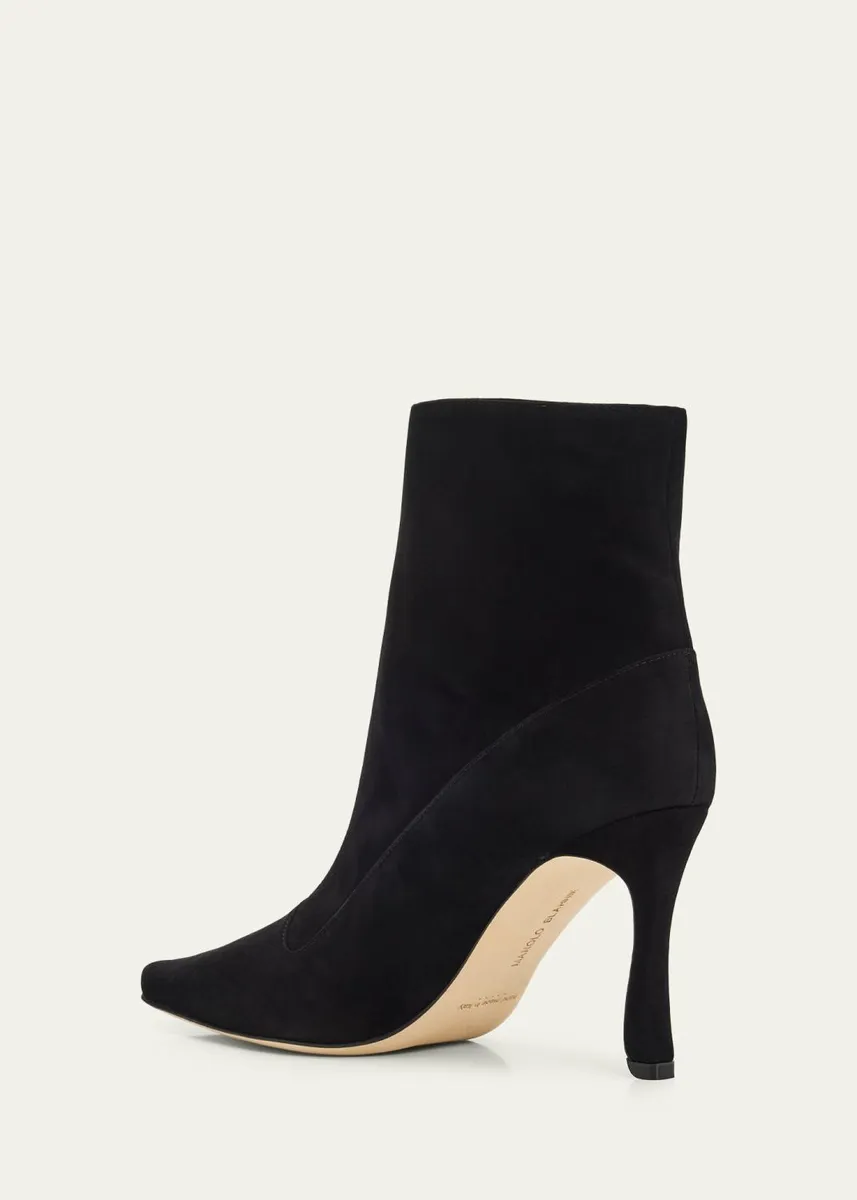 Manolo Blahnik 90mm Gostatu Suede Ankle Booties | Thumbnail 2 Manolo Blahnik 90mm Gostatu Suede Ankle Booties | Thumbnail 2