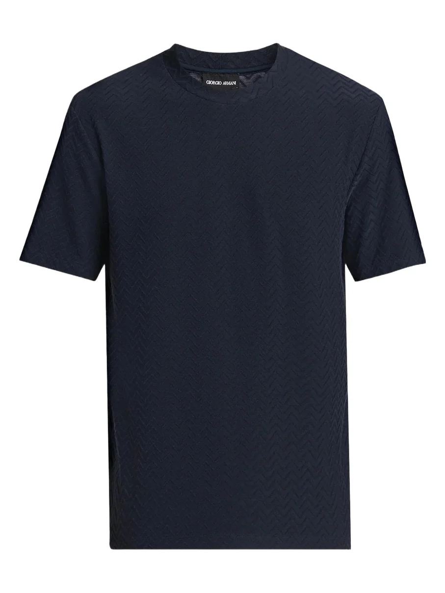 Giorgio Armani Men's Rib-Knit Wool-Blend T-Shirt