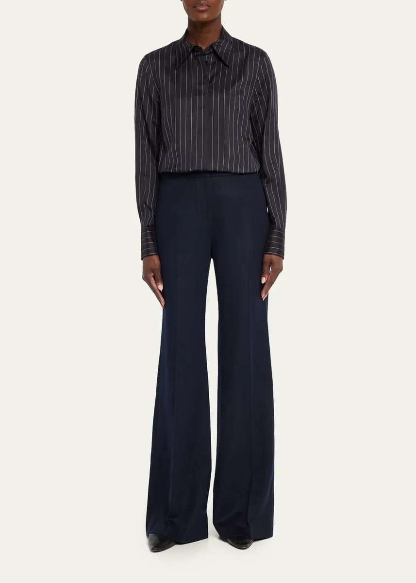 Lafayette 148 New York Pinstripe Button-Front Blouse | Thumbnail 2