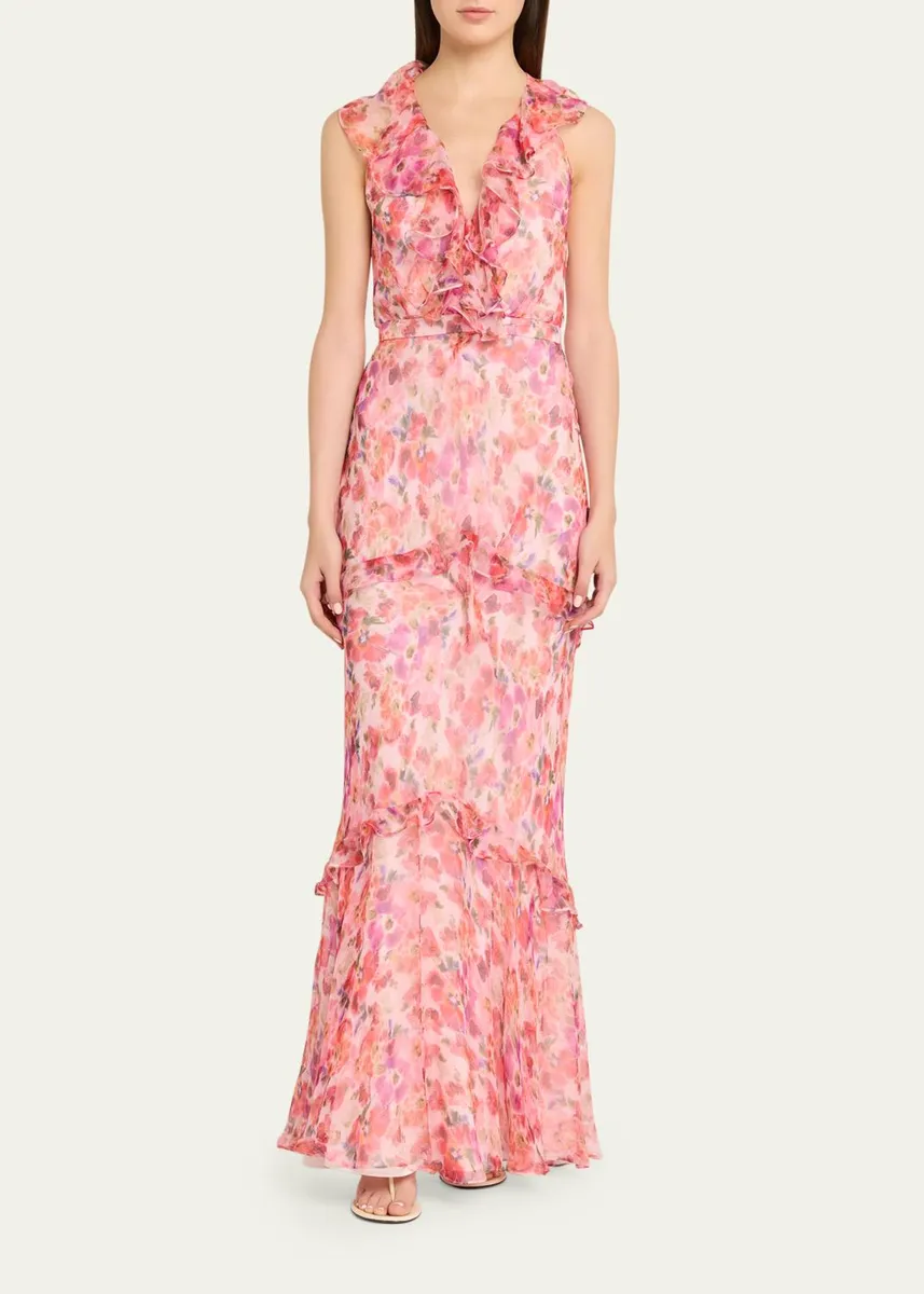 Saloni Rita Tiered Ruffle Cocktail Dress | Thumbnail 2 Saloni Rita Tiered Ruffle Cocktail Dress | Thumbnail 2