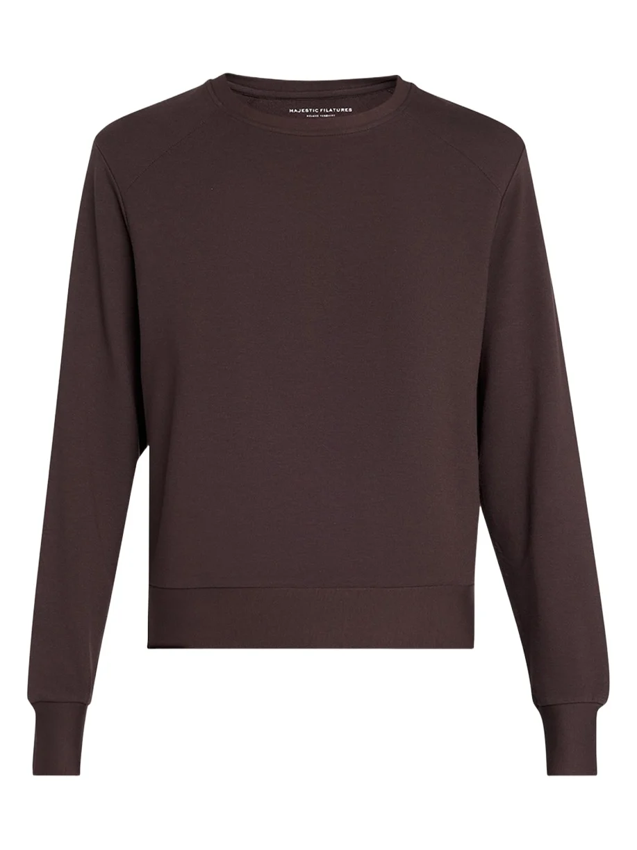 MAJESTIC FILATURES French Terry Crop Crewneck Sweatshirt