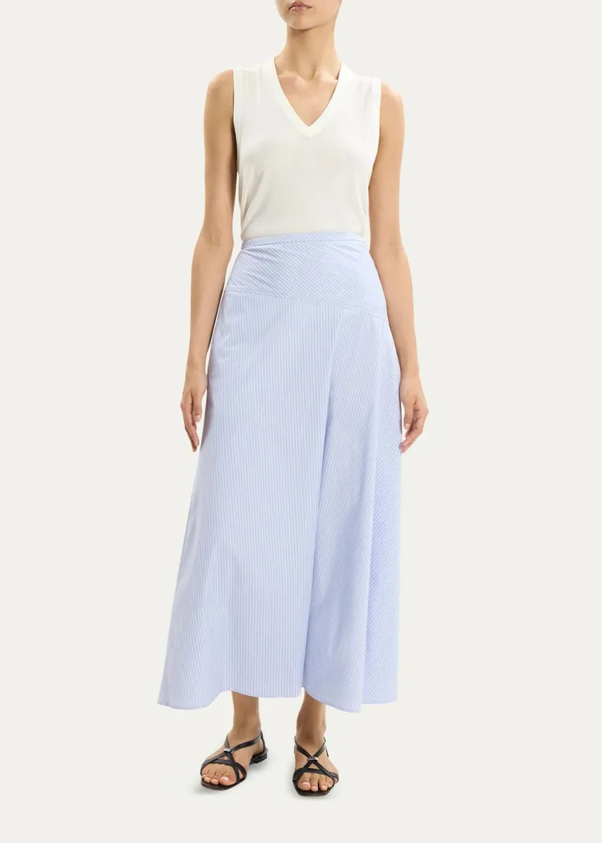 Theory Striped Cotton-Blend Maxi Skirt | Thumbnail 2 Theory Striped Cotton-Blend Maxi Skirt | Thumbnail 2