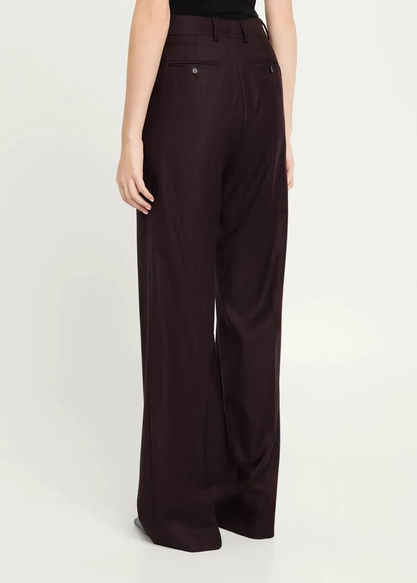 Kiton Pinstriped Wool-Blend Wide-Leg Pants | Thumbnail 3 Kiton Pinstriped Wool-Blend Wide-Leg Pants | Thumbnail 3