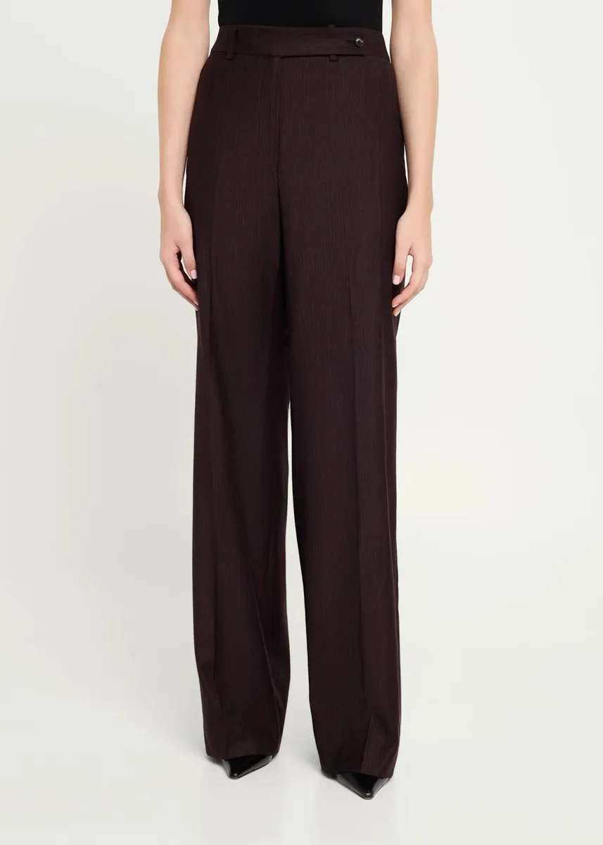 Kiton Pinstriped Wool-Blend Wide-Leg Pants | Thumbnail 4 Kiton Pinstriped Wool-Blend Wide-Leg Pants | Thumbnail 4