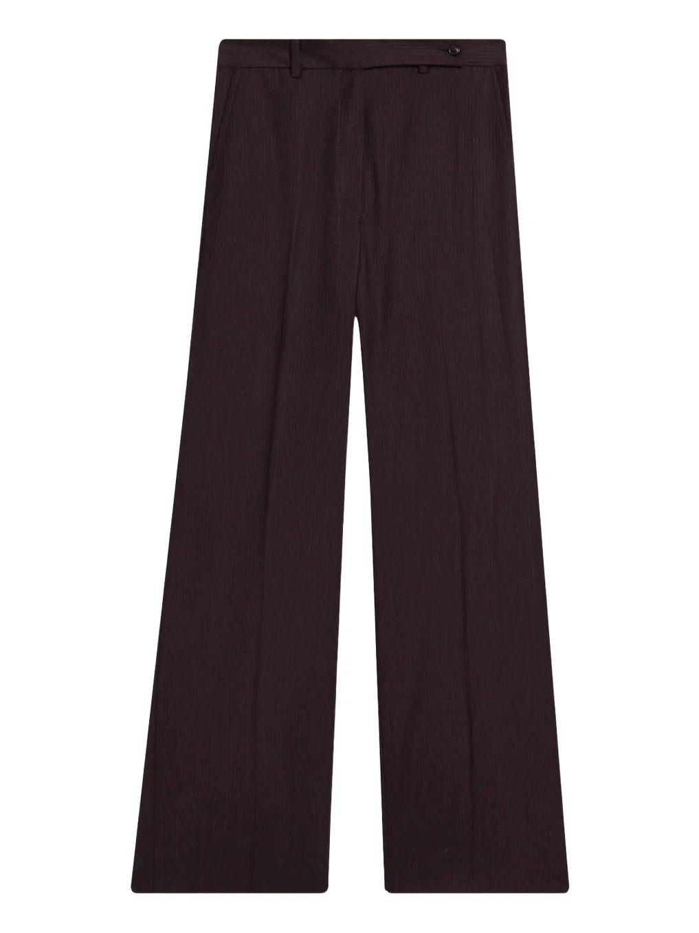 Pinstriped Wool-Blend Wide-Leg Pants