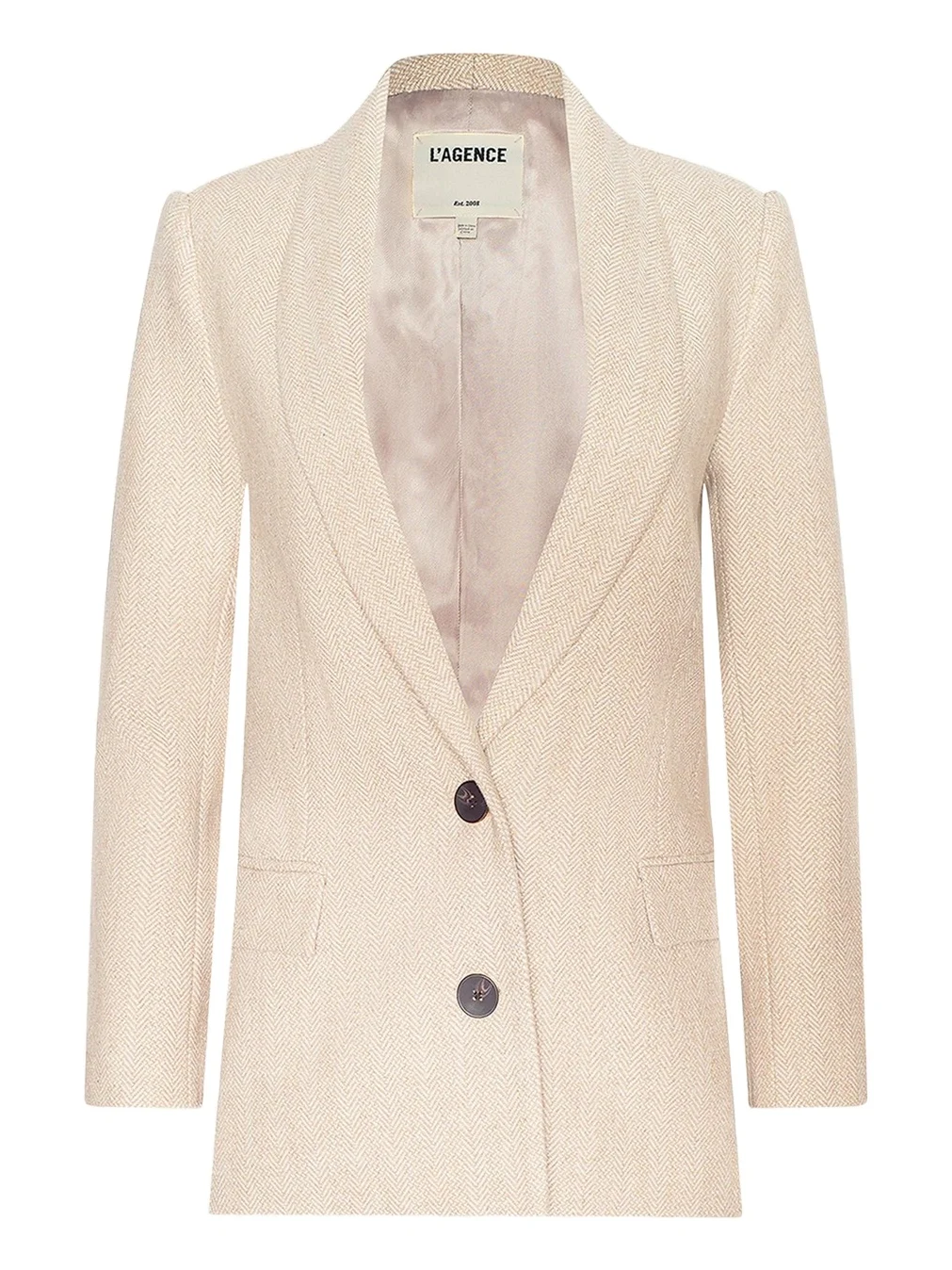 Amelie Herringbone Tweed Single-Breasted Blazer Amelie Herringbone Tweed Single-Breasted Blazer