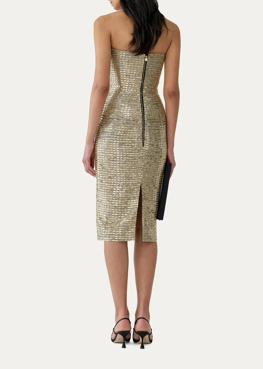 Carolina Herrera Strapless Embellished Midi Dress | Thumbnail 3 Carolina Herrera Strapless Embellished Midi Dress | Thumbnail 3
