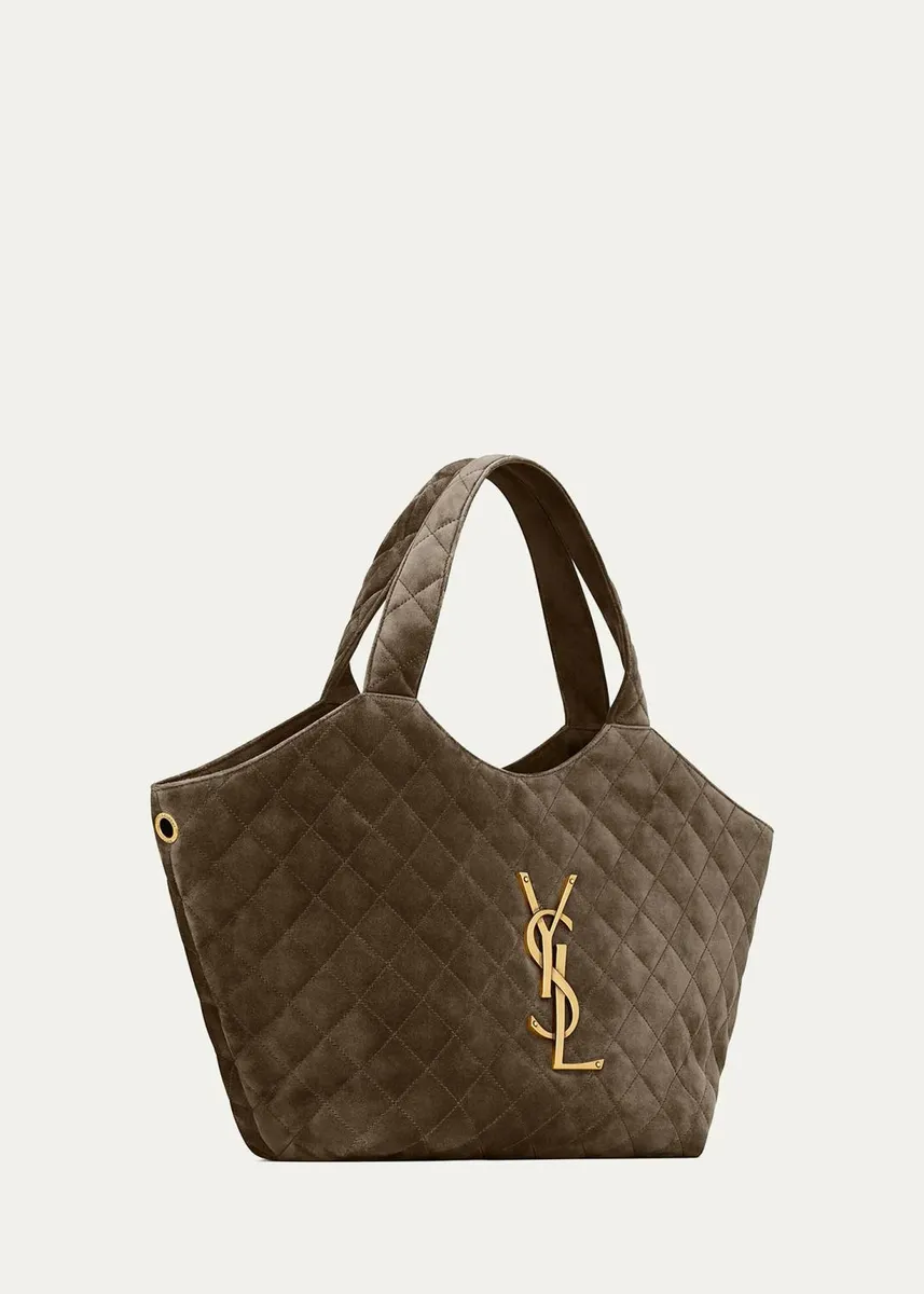 Saint Laurent Icare Medium Quilted Suede Tote Bag | Thumbnail 4 Saint Laurent Icare Medium Quilted Suede Tote Bag | Thumbnail 4
