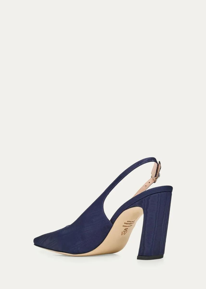 Stuart Weitzman 85mm Stassi Moire Slingback Pumps | Thumbnail 4 Stuart Weitzman 85mm Stassi Moire Slingback Pumps | Thumbnail 4