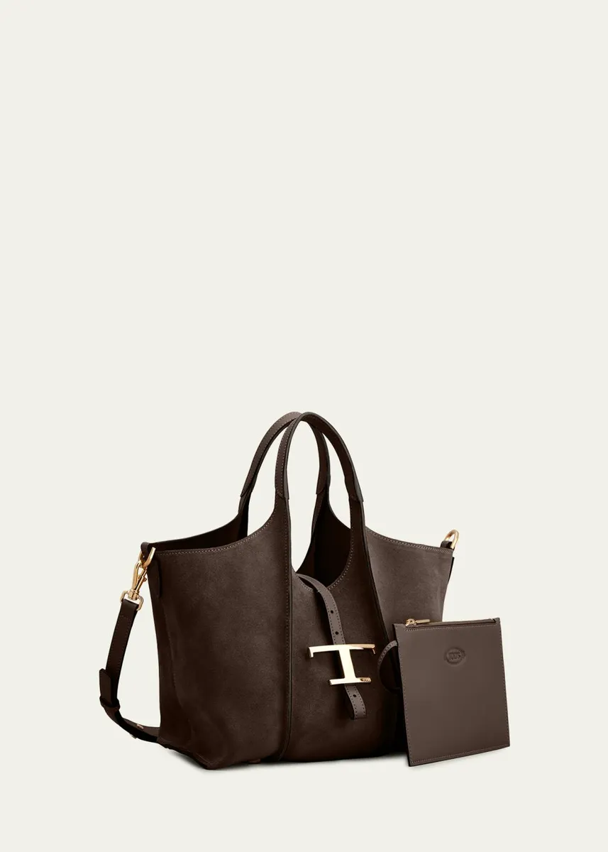 Tod's T Timeless Suede Shopping Tote Bag | Thumbnail 2 Tod's T Timeless Suede Shopping Tote Bag | Thumbnail 2