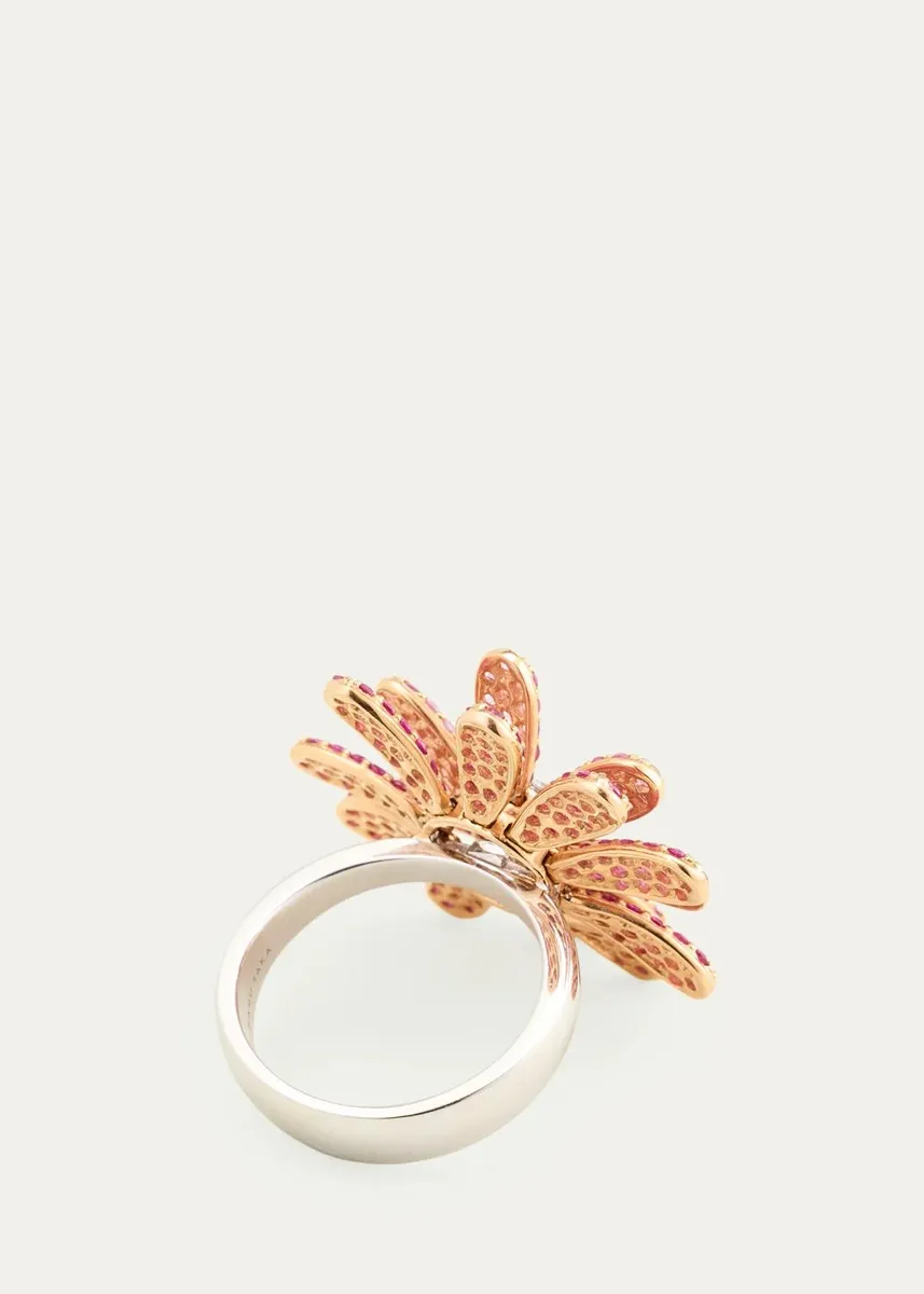 Mio Harutaka 18K Pink Sapphire Daisy Ring with Diamonds | Thumbnail 4