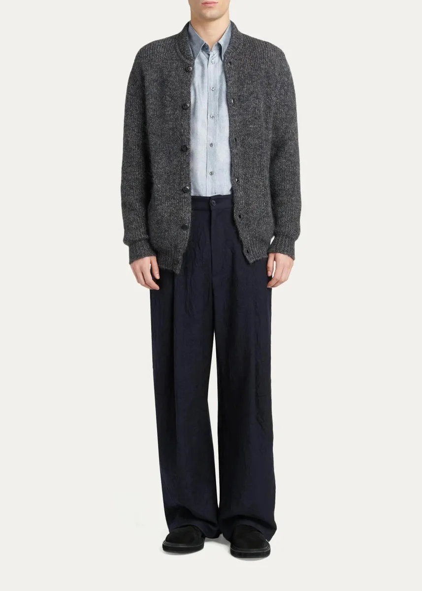 Giorgio Armani Men's Blur Printed Silk Shirt | Thumbnail 2 Giorgio Armani Men's Blur Printed Silk Shirt | Thumbnail 2