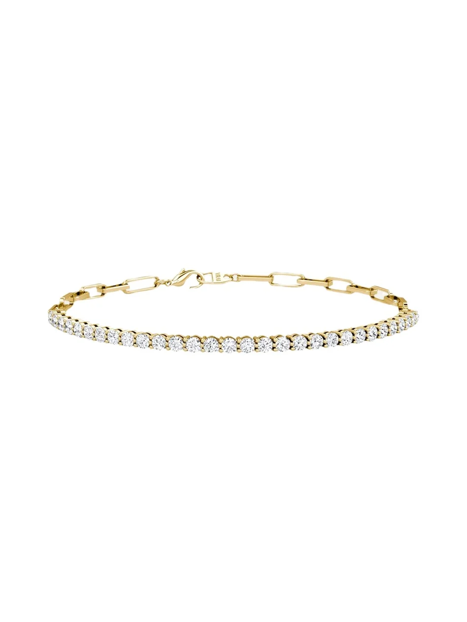 VRAI 14K Yellow Gold Lab-Grown Diamond Paperclip Bracelet, 1.2tcw