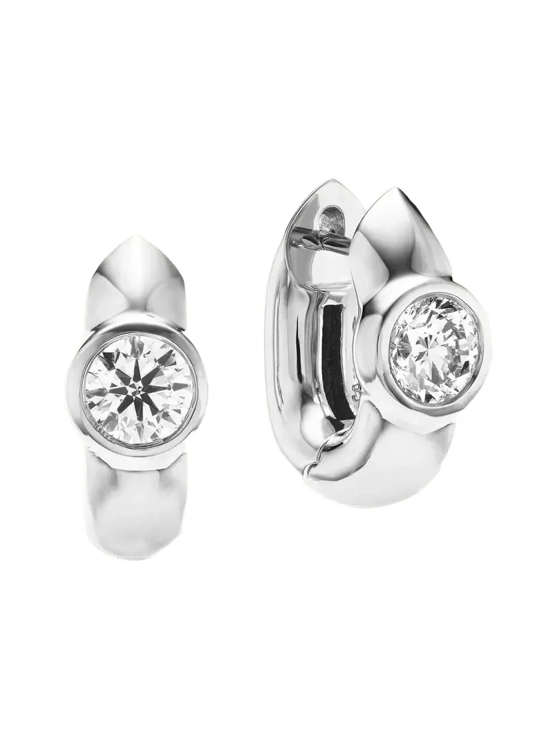 18K Tusk Huggie Earrings with Diamonds 18K Tusk Huggie Earrings with Diamonds