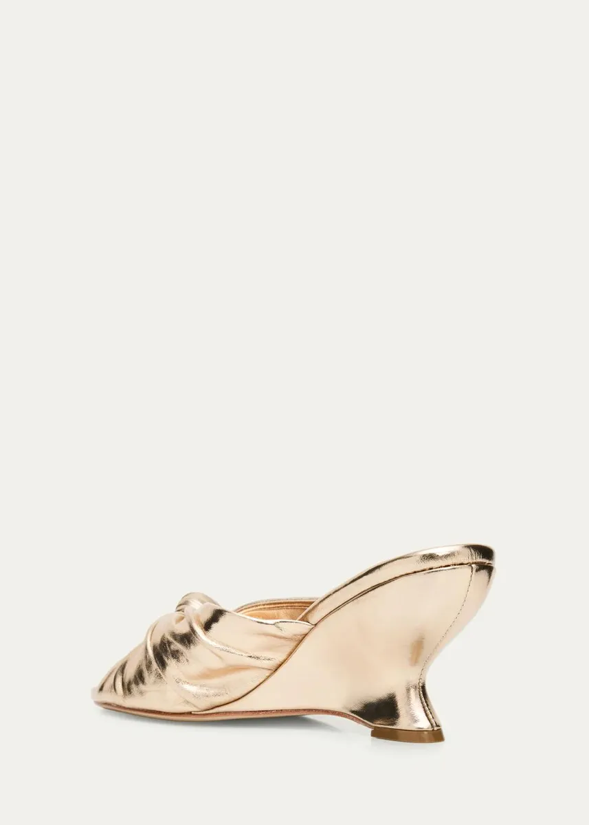 Loeffler Randall 75mm Marsy Metallic Leather Angled Wedge Mules | Thumbnail 2 Loeffler Randall 75mm Marsy Metallic Leather Angled Wedge Mules | Thumbnail 2