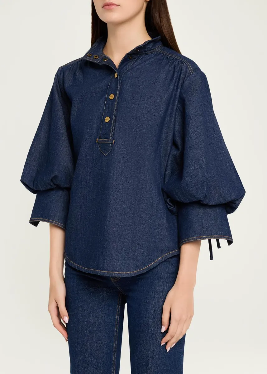 Zimmermann Denim Billow Shirt | Thumbnail 4 Zimmermann Denim Billow Shirt | Thumbnail 4