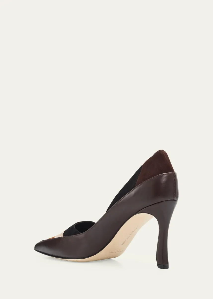 Manolo Blahnik 70mm Soria Mixed Leather Pumps | Thumbnail 2 Manolo Blahnik 70mm Soria Mixed Leather Pumps | Thumbnail 2