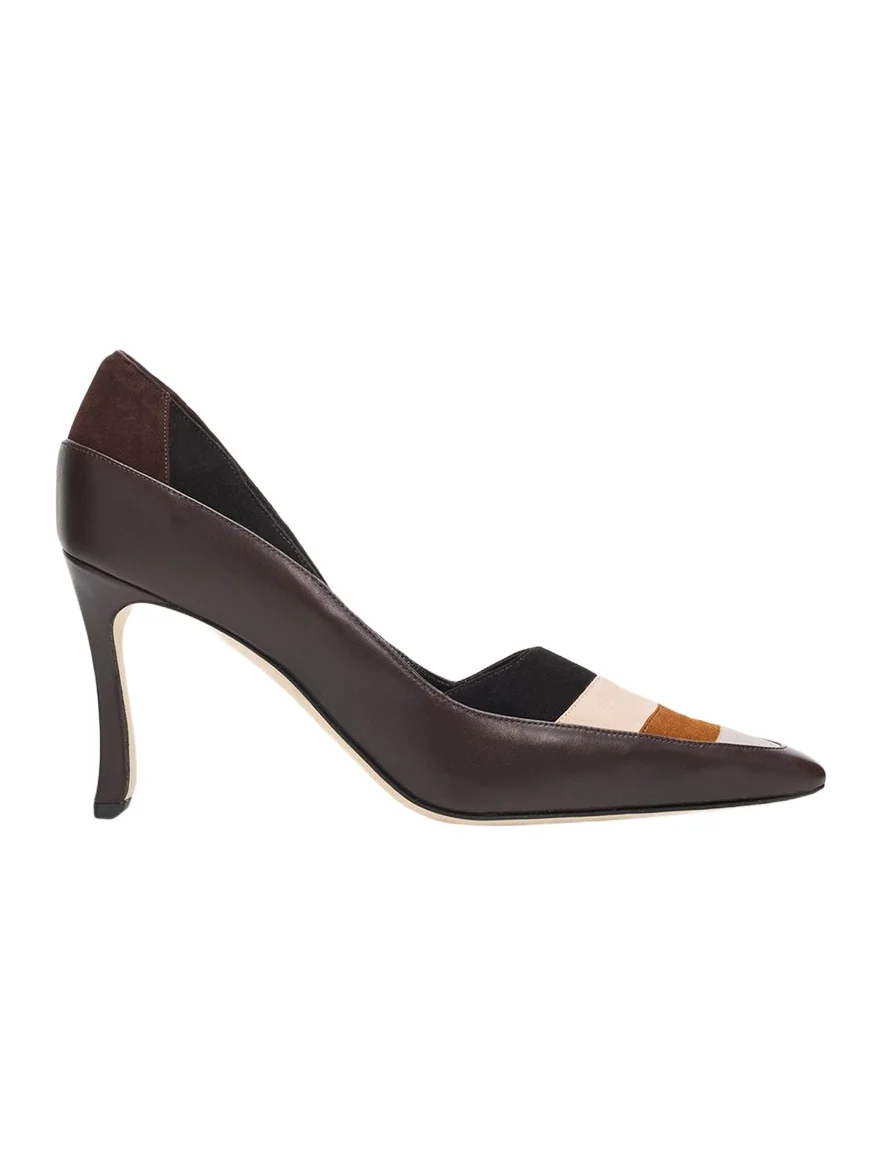 70mm Soria Mixed Leather Pumps 70mm Soria Mixed Leather Pumps