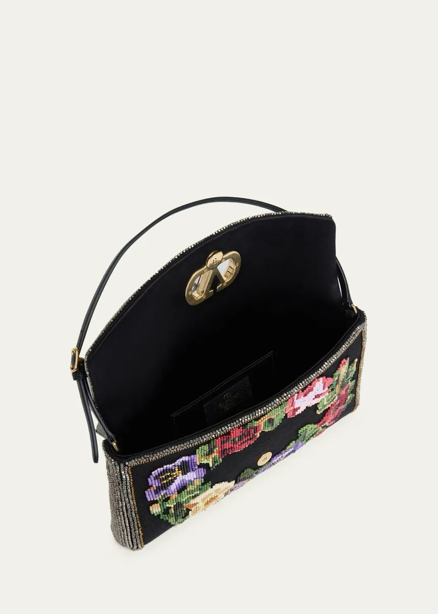 Valentino Garavani Floral Beaded Shoulder Bag | Thumbnail 4 Valentino Garavani Floral Beaded Shoulder Bag | Thumbnail 4