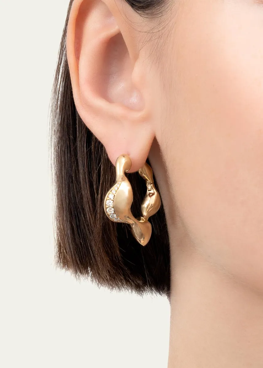 VRAM 18K Yellow Gold Cayrn Diamond Hoop Earrings | Thumbnail 2 VRAM 18K Yellow Gold Cayrn Diamond Hoop Earrings | Thumbnail 2