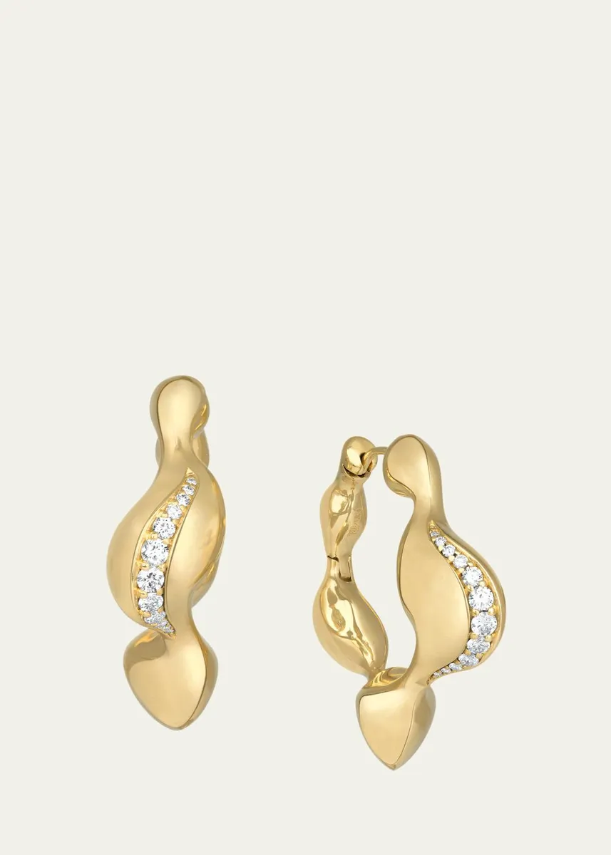 VRAM 18K Yellow Gold Cayrn Diamond Hoop Earrings | Thumbnail 4 VRAM 18K Yellow Gold Cayrn Diamond Hoop Earrings | Thumbnail 4