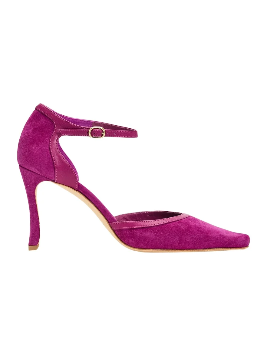 Manolo Blahnik 90mm Verdusan Mixed Leather Ankle-Strap Pumps