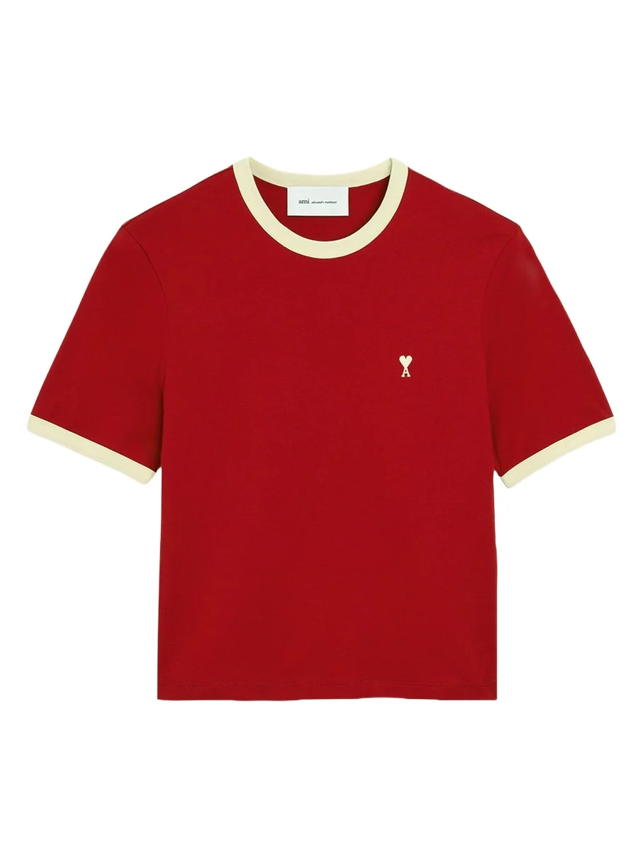 AMI PARIS Men's Contrast-Trim Short-Sleeve T-Shirt
