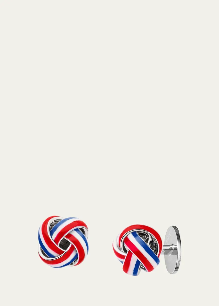 Jan Leslie Men's Sterling Silver Enamel Knot Cufflinks | Thumbnail 2 Jan Leslie Men's Sterling Silver Enamel Knot Cufflinks | Thumbnail 2