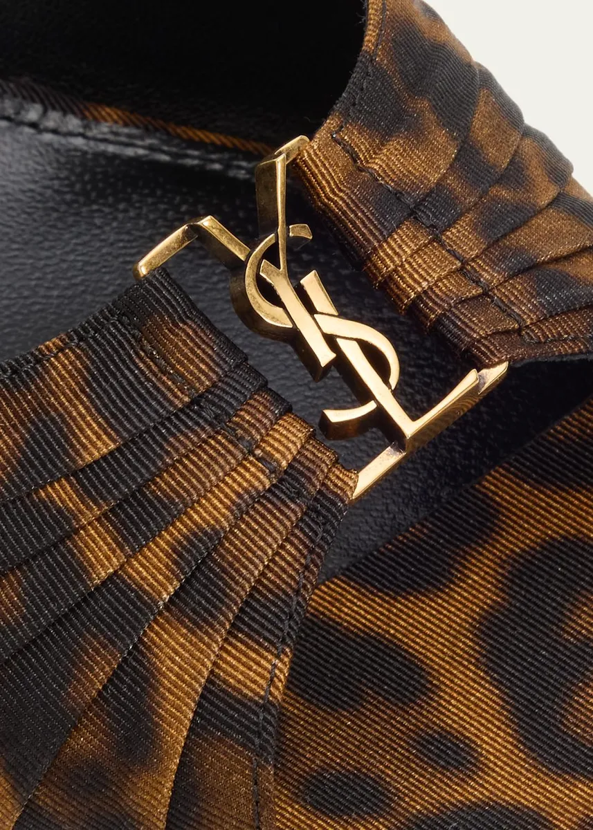 Saint Laurent 90mm Leopard Grosgrain Mule Pumps | Thumbnail 5 Saint Laurent 90mm Leopard Grosgrain Mule Pumps | Thumbnail 5