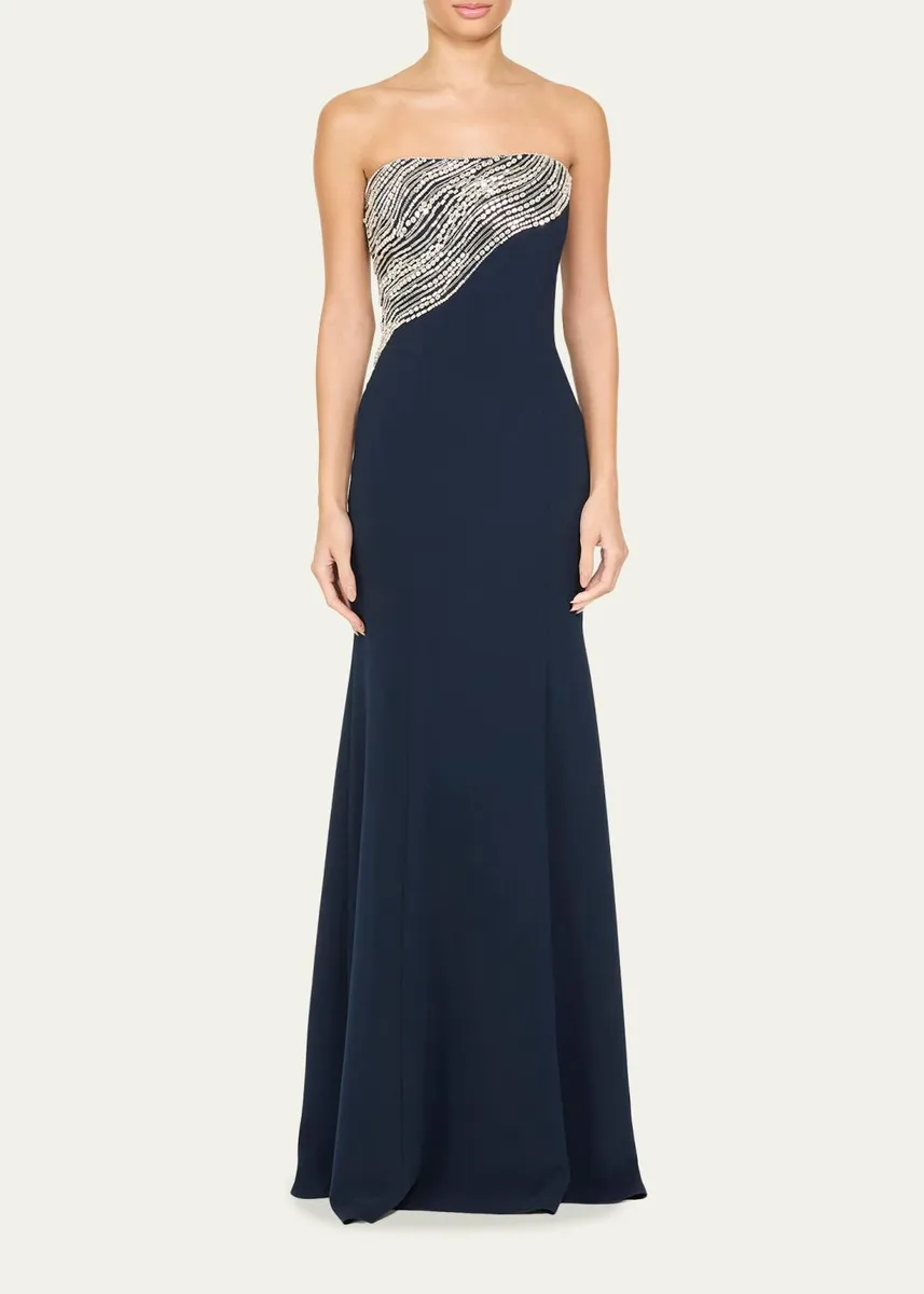 Jenny Packham Soyala Wave Beaded Strapless Gown | Thumbnail 2 Jenny Packham Soyala Wave Beaded Strapless Gown | Thumbnail 2