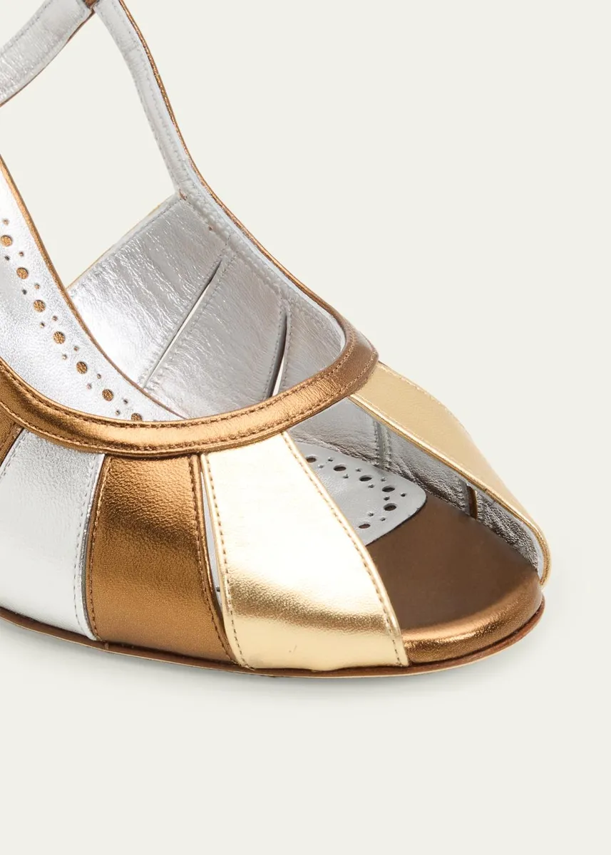 Manolo Blahnik 90mm Coludadhi Metallic Leather Sandals | Thumbnail 3