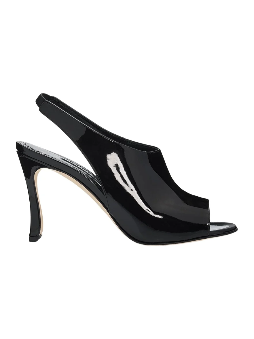 90mm Minufle Patent Leather Slingback Sandals