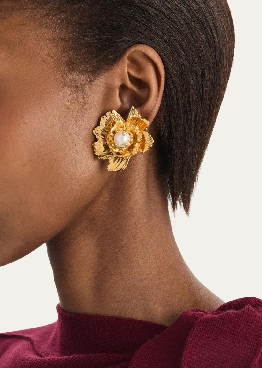 Oscar de la Renta Wild Poppy Pearly Earrings | Thumbnail 2 Oscar de la Renta Wild Poppy Pearly Earrings | Thumbnail 2
