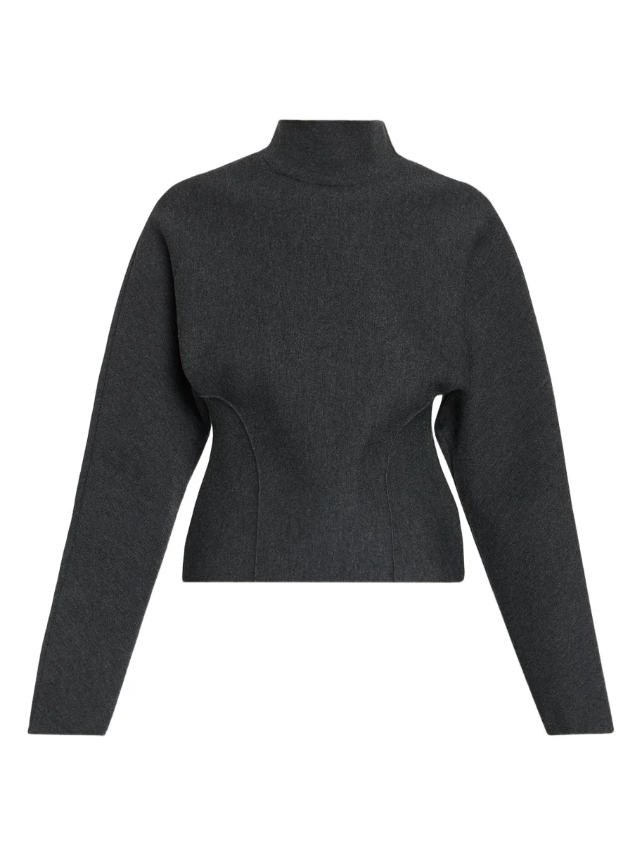 ALAÏA Cinched Wool-Blend Sweater