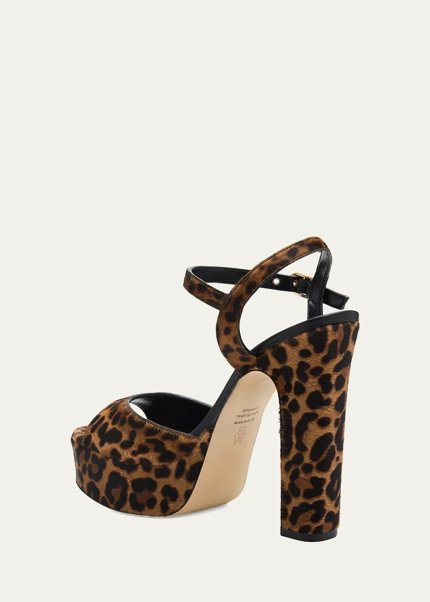 Stuart Weitzman 130mm Reade Leopard-Printed Calf Hair Platform Sandals | Thumbnail 4 Stuart Weitzman 130mm Reade Leopard-Printed Calf Hair Platform Sandals | Thumbnail 4