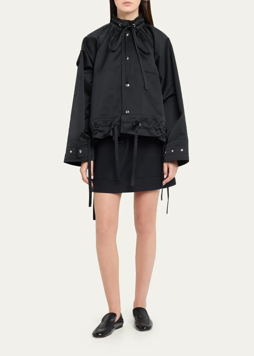 Plan C Tech Satin Stand-Collar Jacket | Thumbnail 2 Plan C Tech Satin Stand-Collar Jacket | Thumbnail 2