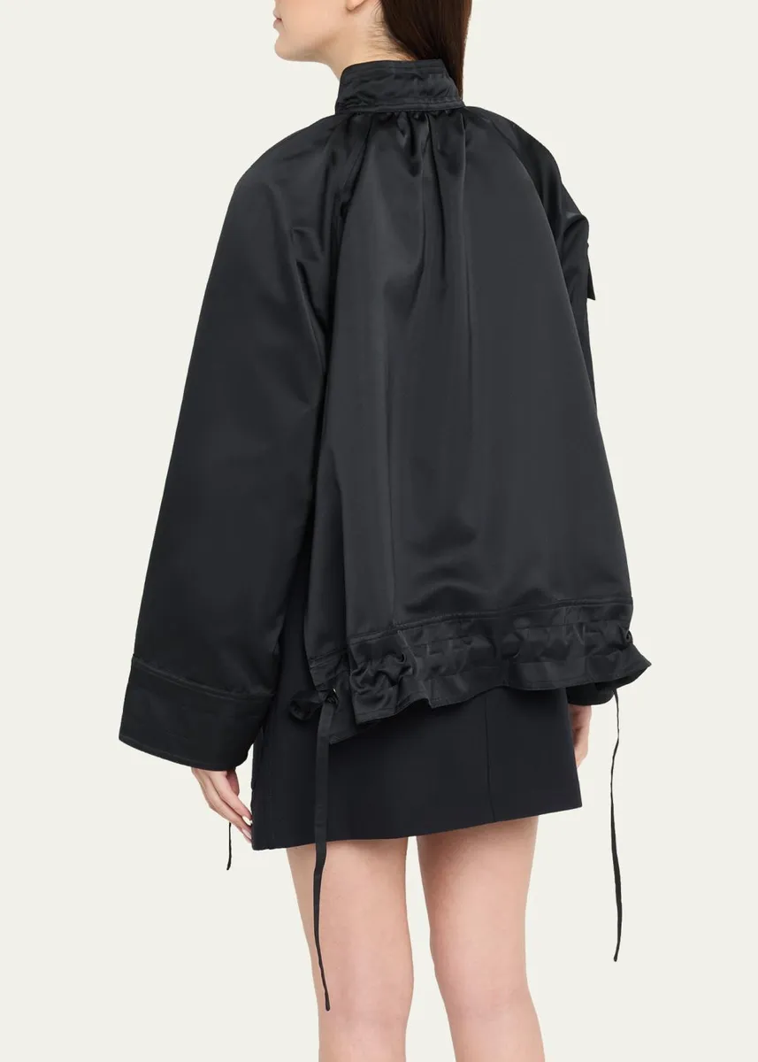 Plan C Tech Satin Stand-Collar Jacket | Thumbnail 3 Plan C Tech Satin Stand-Collar Jacket | Thumbnail 3